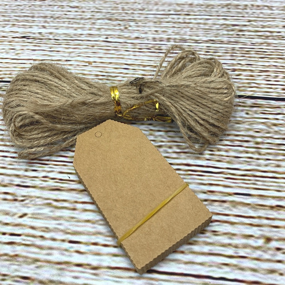 Kraft Paper Tags‎ with Jute Twine String Gift Tags Favor Tags 20 pc